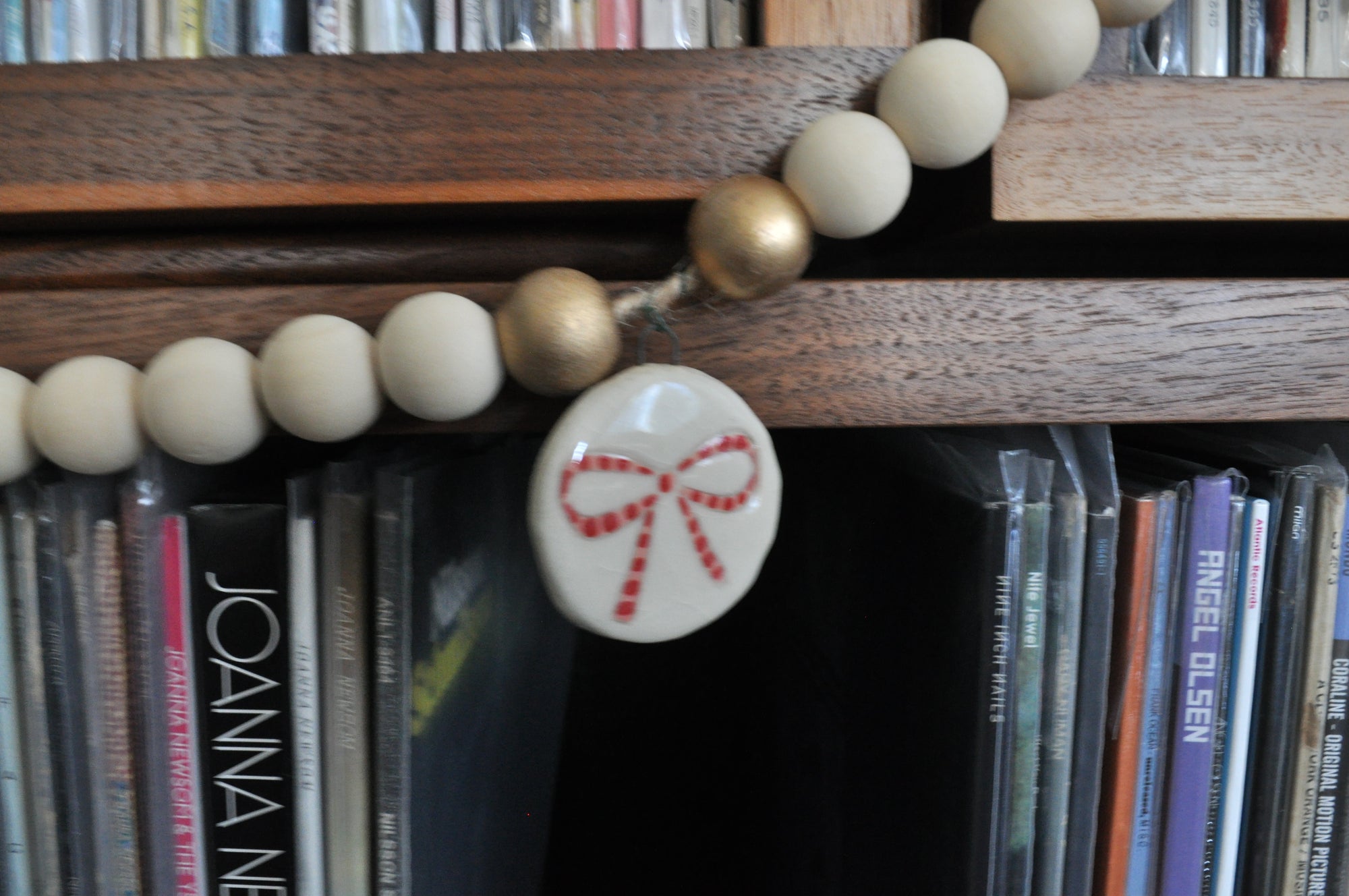 Wooden Bead and Bow Garland